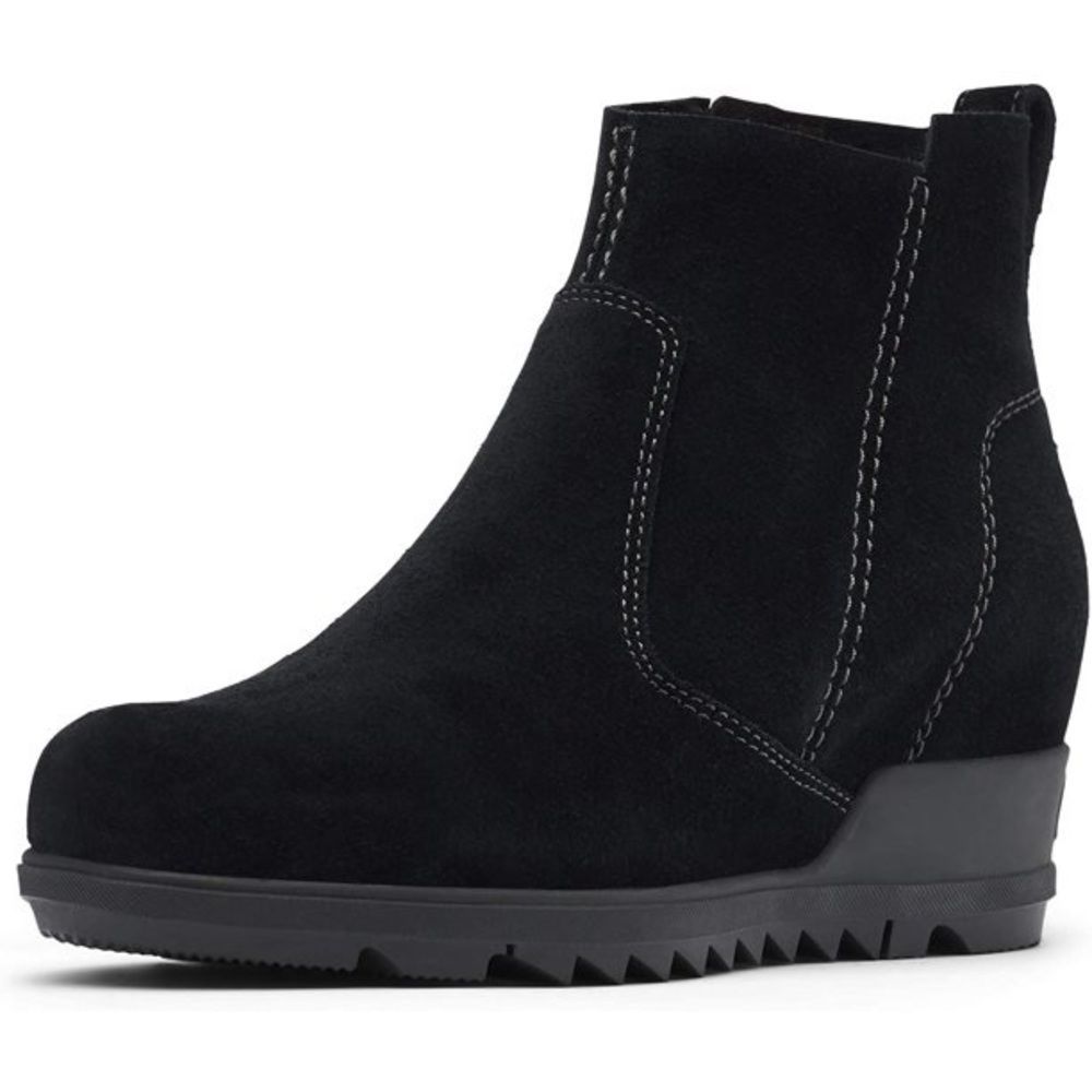 Sorel Evie Zip Suede Black Booties size 9.5